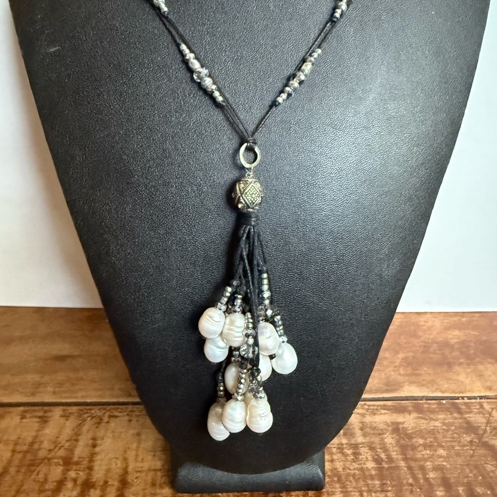 J. Jill Pearl silver tone Cluster Freshwater Pearl Necklace